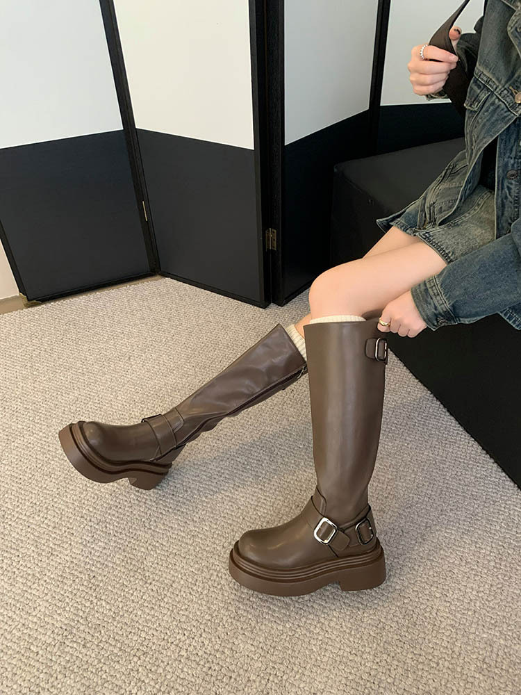 Round thigh boots long tube women's boots for women