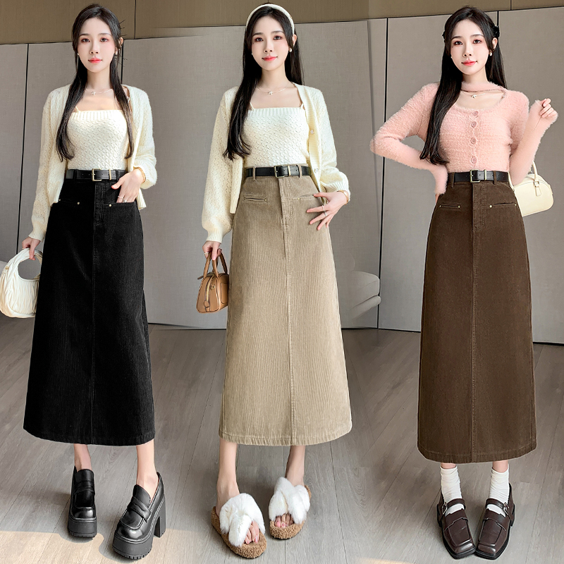 Autumn and winter long short skirt high waist skirt for women