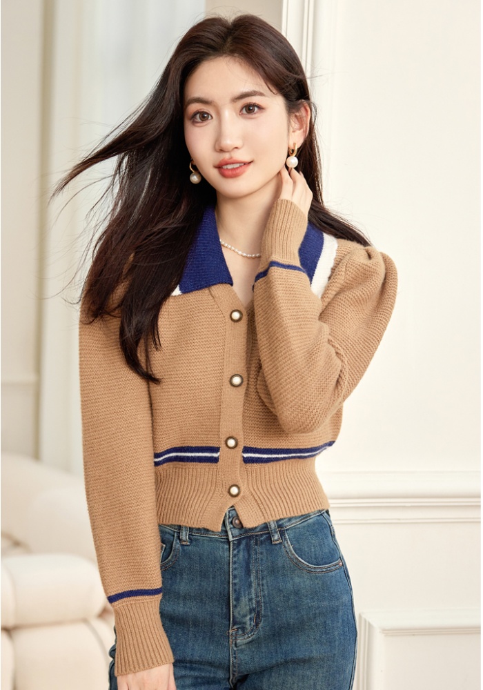 Knitted unique tops long sleeve sweater for women