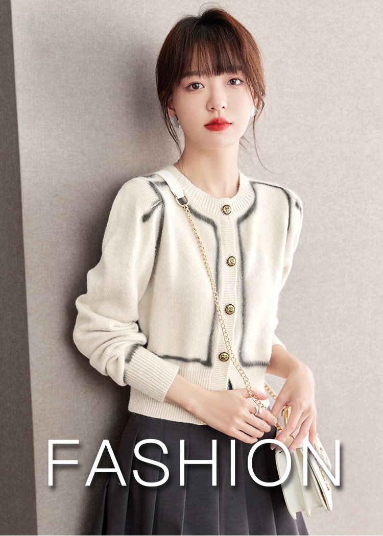 Wool knitted niche coat autumn long sleeve sweater