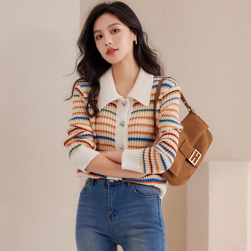 Knitted autumn and winter tops short bottoming sweater