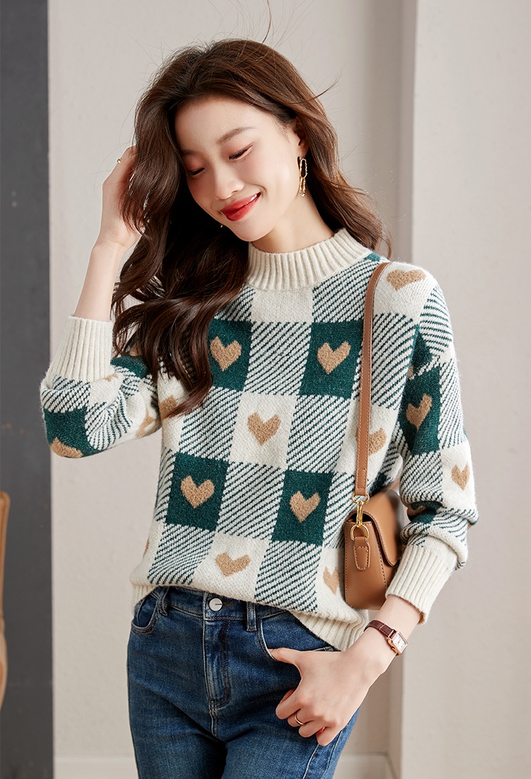 Green autumn and winter small fellow France style sweater