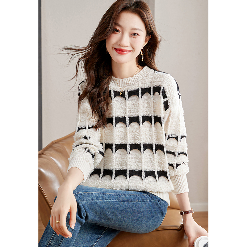 Puff sleeve Korean style niche sweater for women