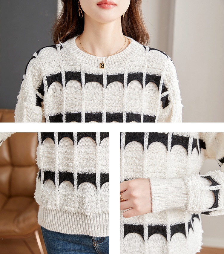 Puff sleeve Korean style niche sweater for women