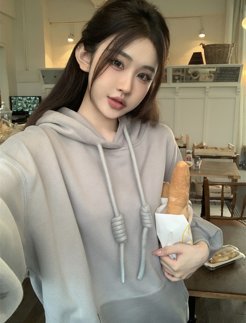 American style thick retro simple hooded loose hoodie