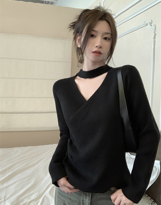 Autumn and winter cross bottoming shirt knitted tops