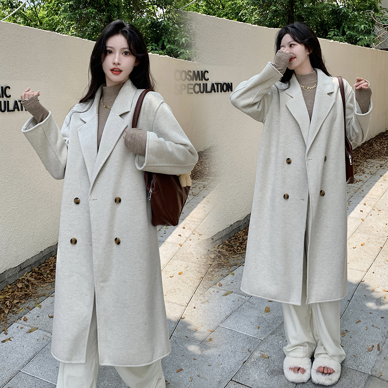 Winter Korean style woolen coat two-sided woolen overcoat for women