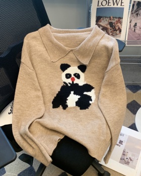 Panda loose all-match sweater for women