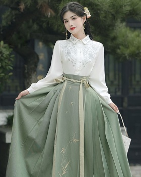 Embroidered Han clothing embroidered flowers skirt