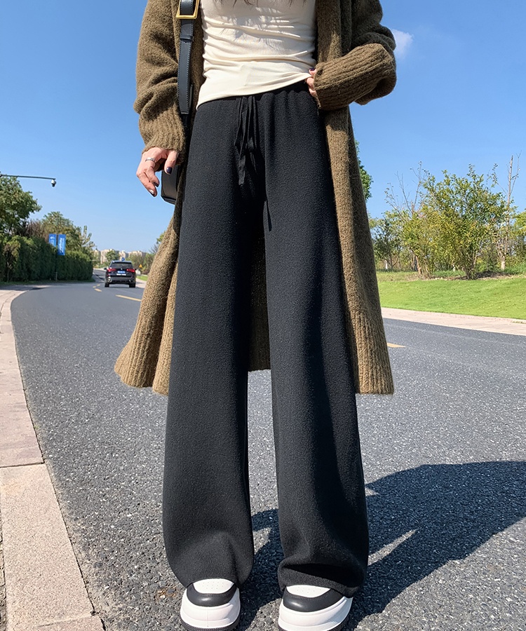 Autumn and winter wool pants mopping Casual wide leg pants