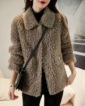 Wool small fellow winter fur coat elmo fashion overcoat