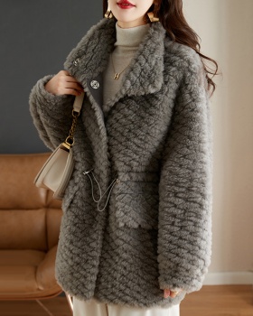 Cashmere fur coat winter coat for women