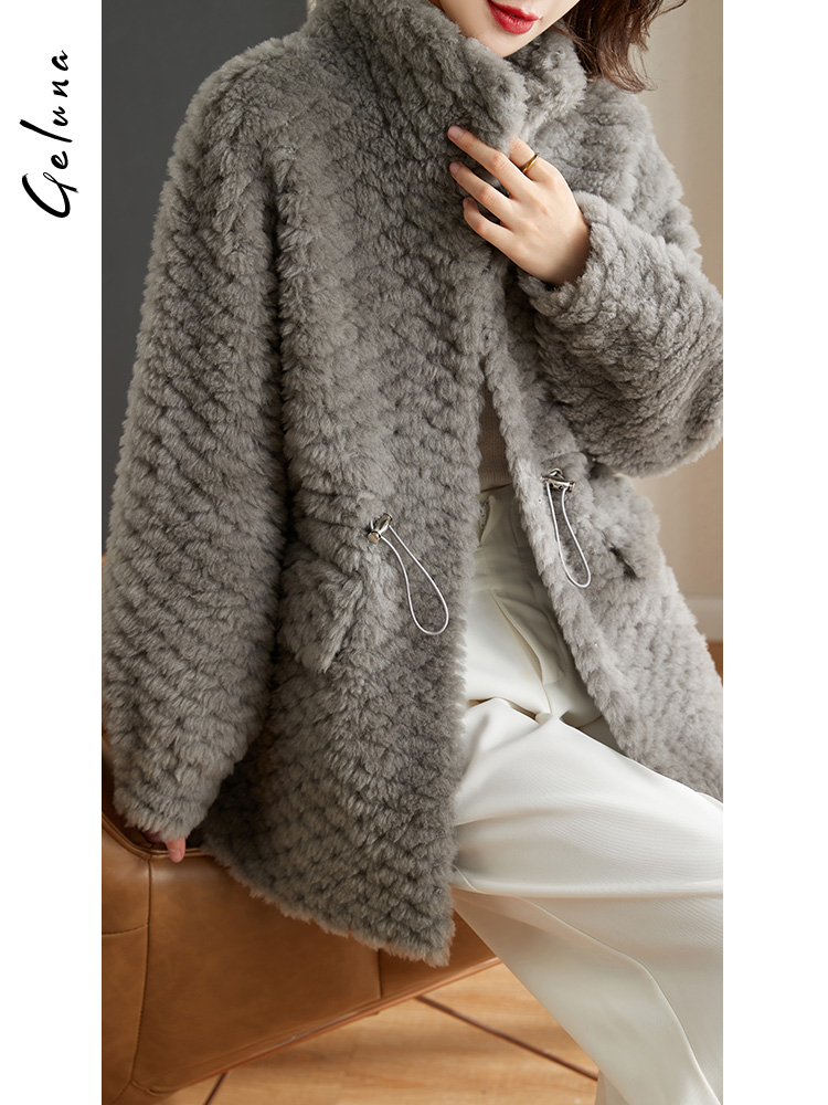 Cashmere fur coat winter coat for women