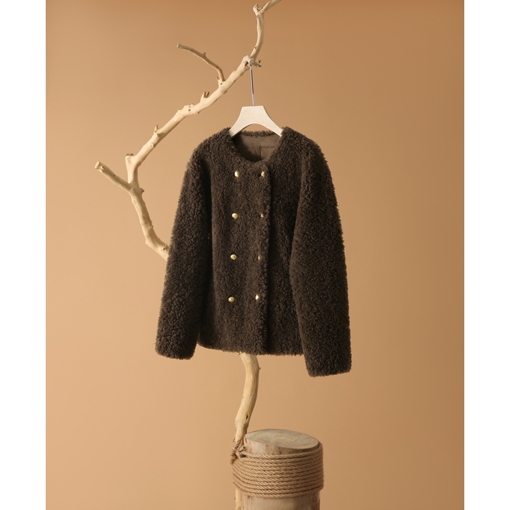 Autumn and winter wool lambs wool thermal coat