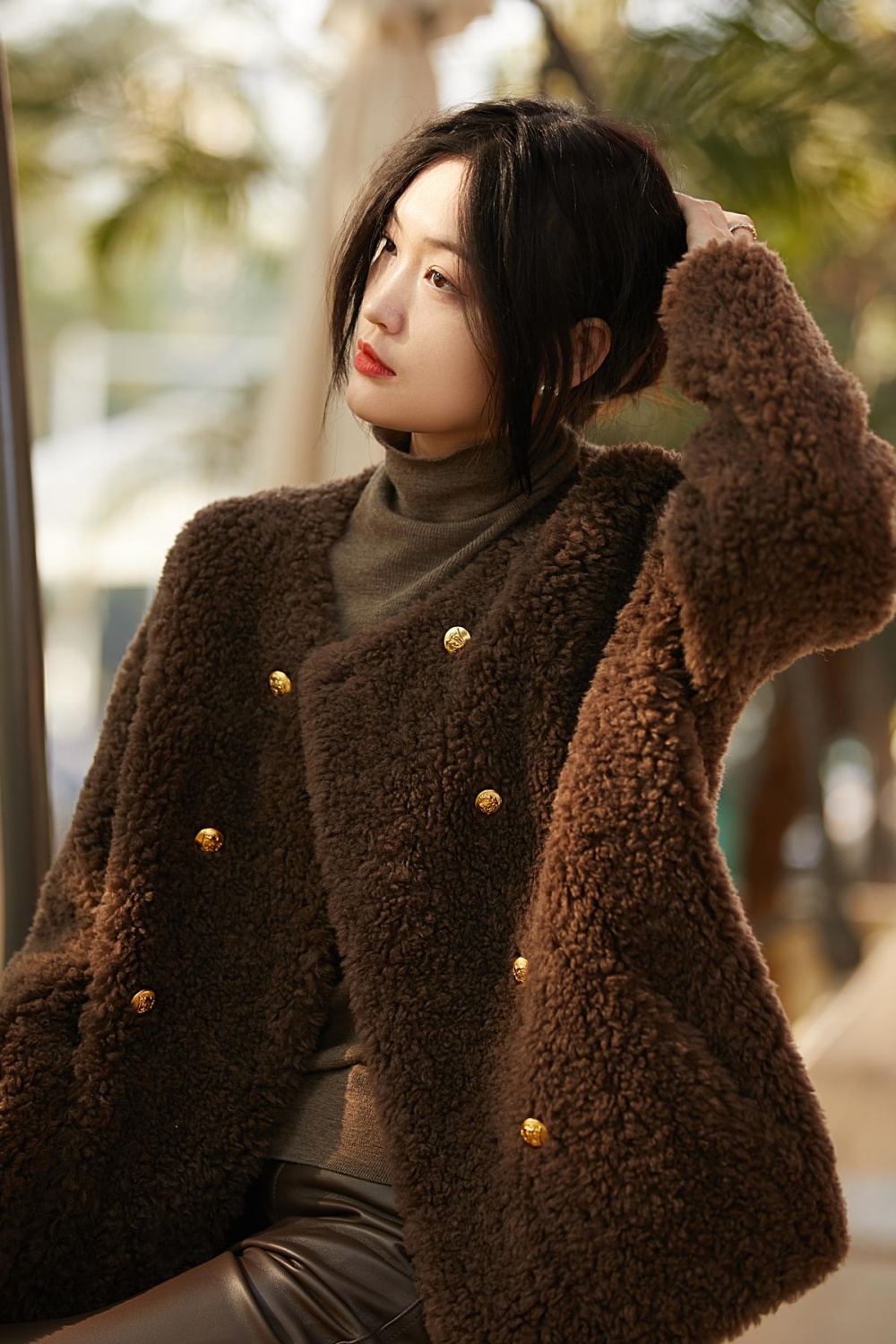 Autumn and winter wool lambs wool thermal coat