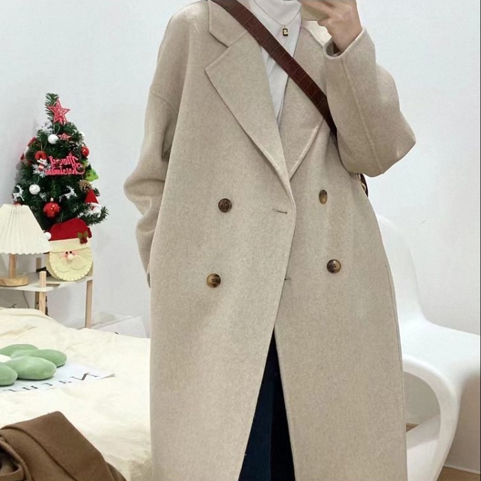 Western style coat autumn and winter woolen coat for women