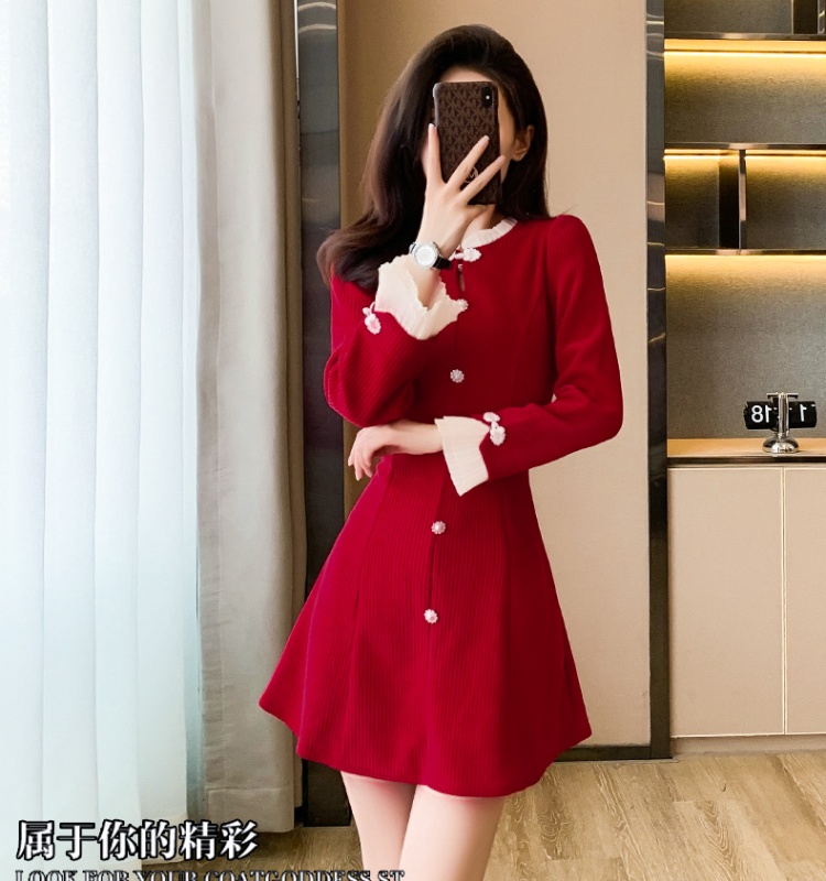 Long sleeve dress temperament overcoat for women