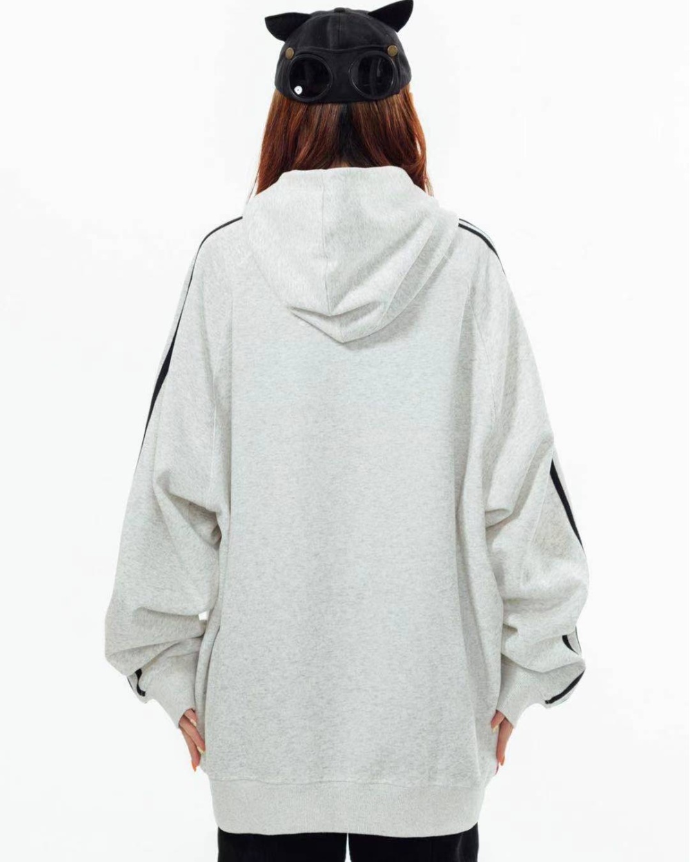 Complex antique silver milk silk hoodie for women
