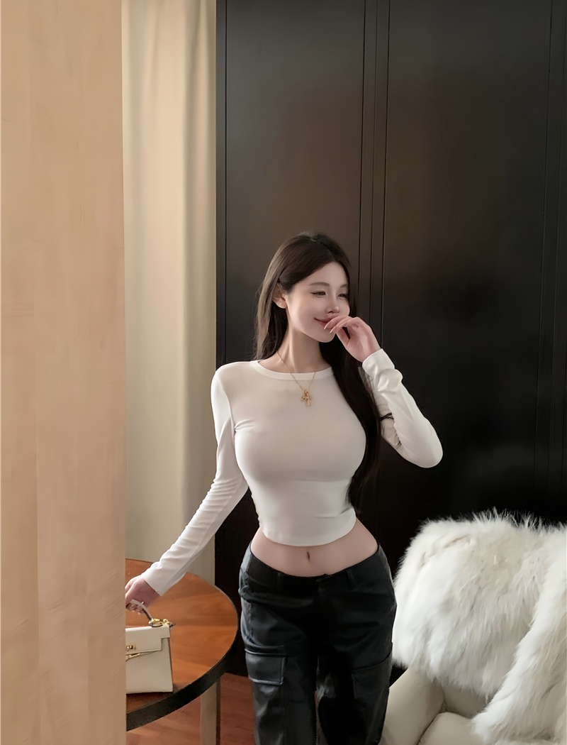 Slim T-shirt long sleeve bottoming shirt for women