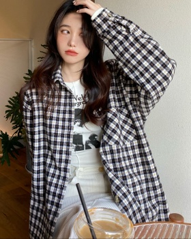 Retro loose Korean style coat long sleeve sueding shirt
