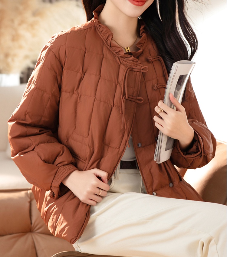 Lantern sleeve cotton coat thick coat for women
