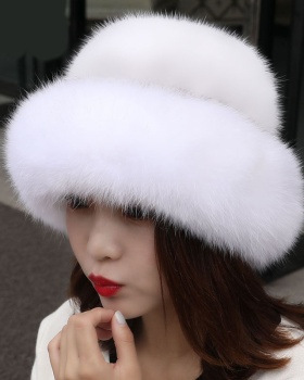 Thermal thick ear fur coat winter all-match hat for women