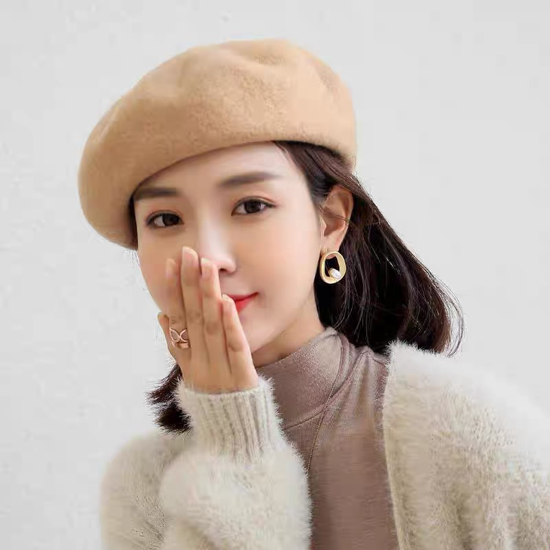 Autumn and winter pure Japanese style hat for women