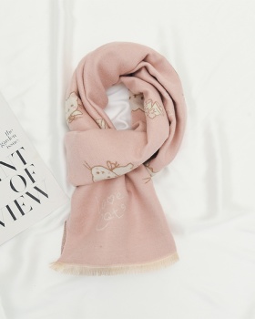 Temperament thermal scarf shawl tassels dual purpose scarves