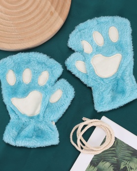 Cat's paw winter Gloves Korean style thick mitts for women