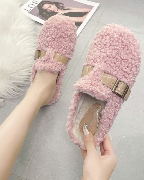 Elmo cotton flat winter slippers for women