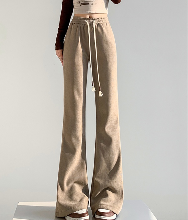 Plus velvet pants high waist flare pants for women