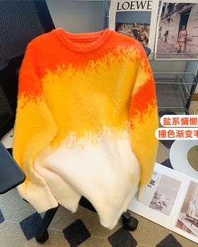 Loose lazy sweater fashion gradient tops for women