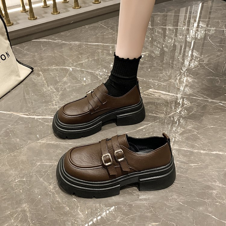 British style leather shoes small shoes for women