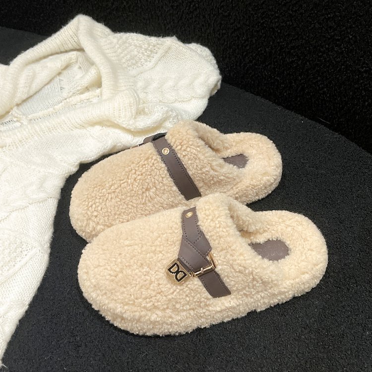 Thick crust cotton thermal slippers for women