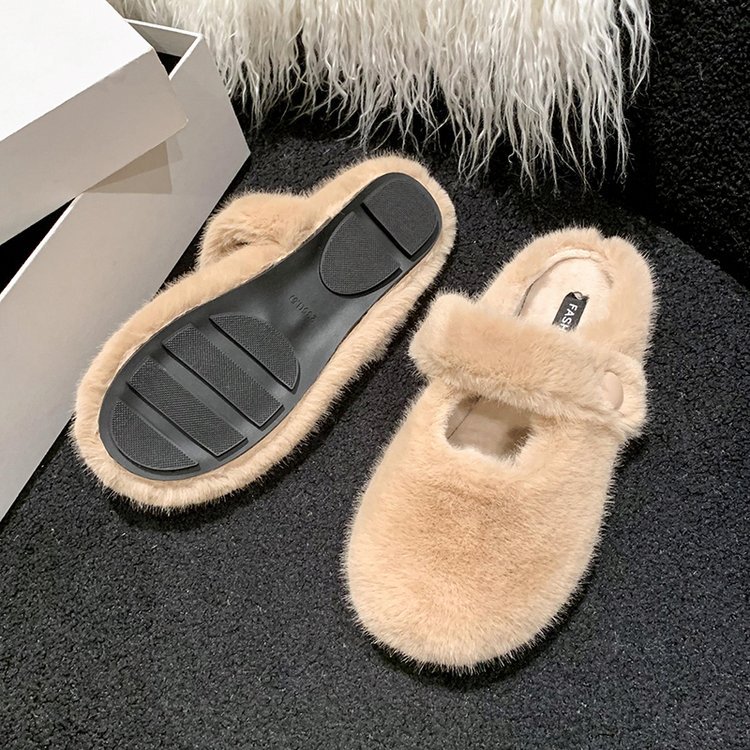 Winter wears outside flat elmo slippers for women