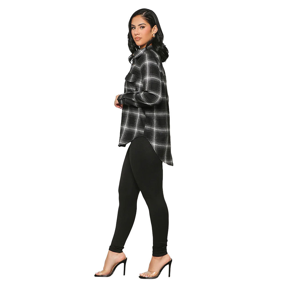 European style Casual coat plaid all-match shirt for women