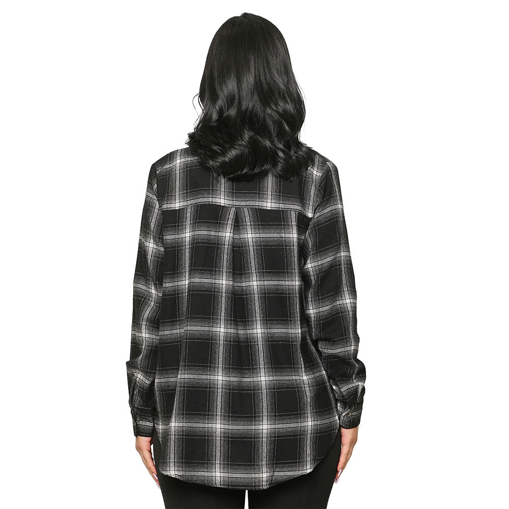 European style Casual coat plaid all-match shirt for women