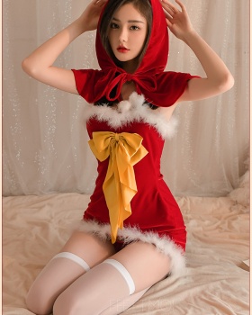 Christmas long tube Sexy underwear bow uniform a set
