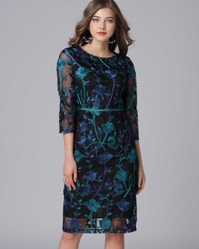 Embroidery all-match leisure package France style dress