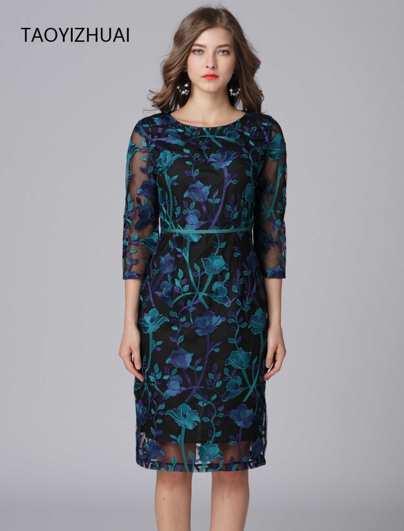 Embroidery all-match leisure package France style dress
