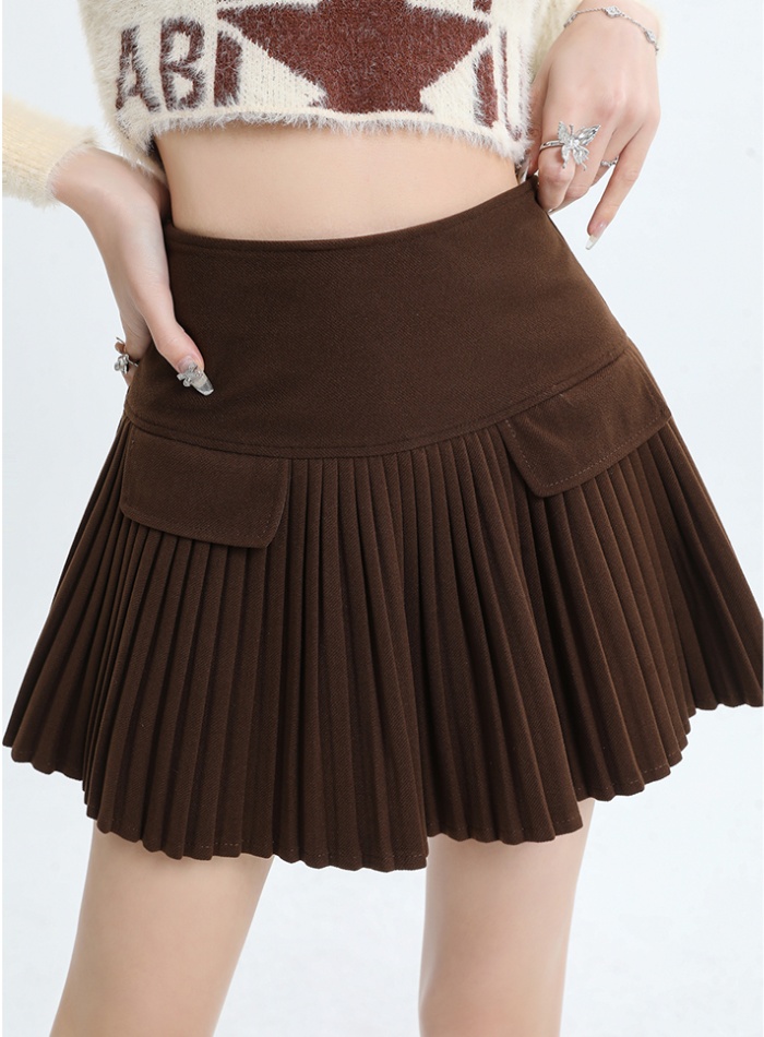 Sexy A-line skirt pleated slim short skirt for women