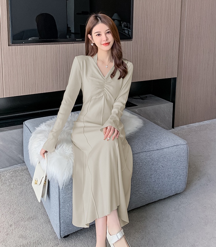 Autumn and winter temperament dress halter slim long dress