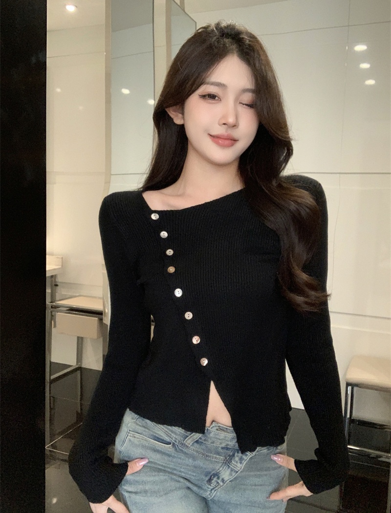 Irregular Korean style long sleeve unique sweater