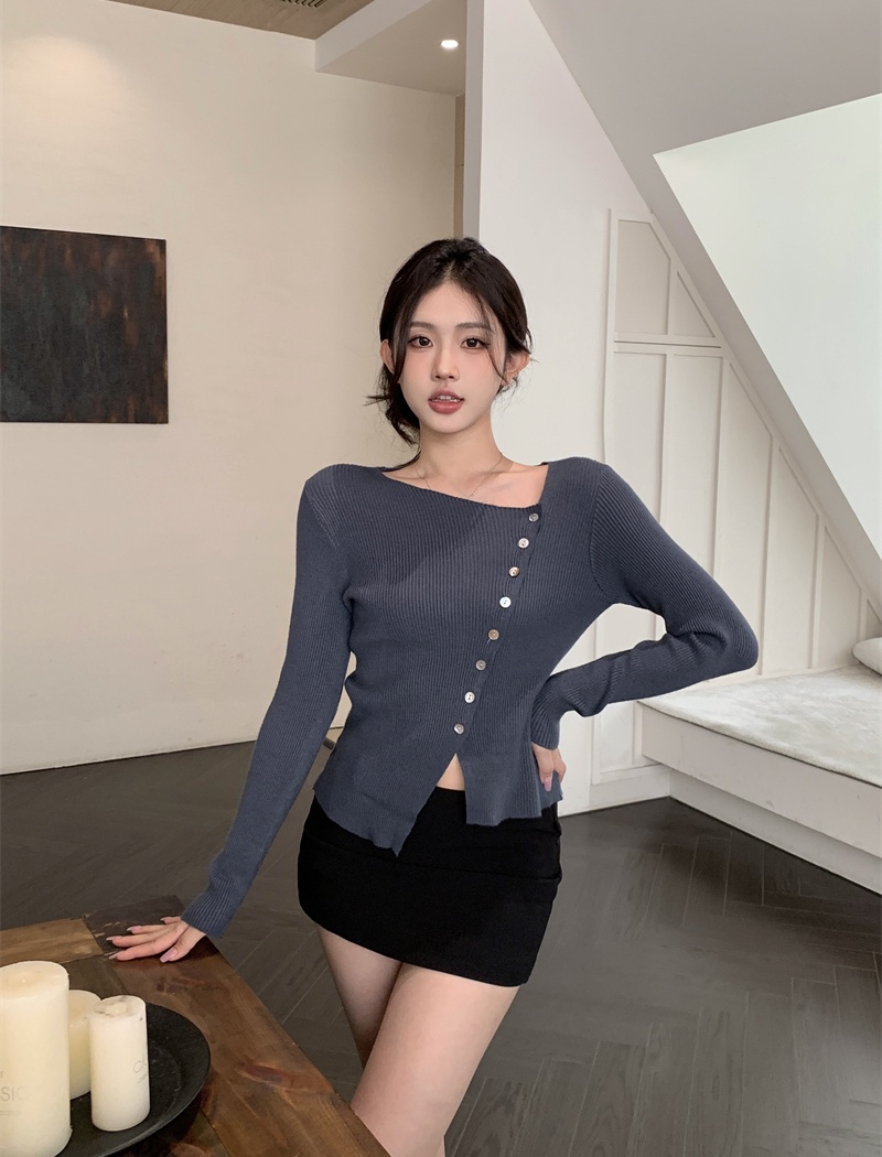Irregular Korean style long sleeve unique sweater