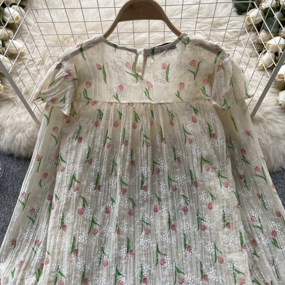 Tender all-match tops floral doll shirt for women