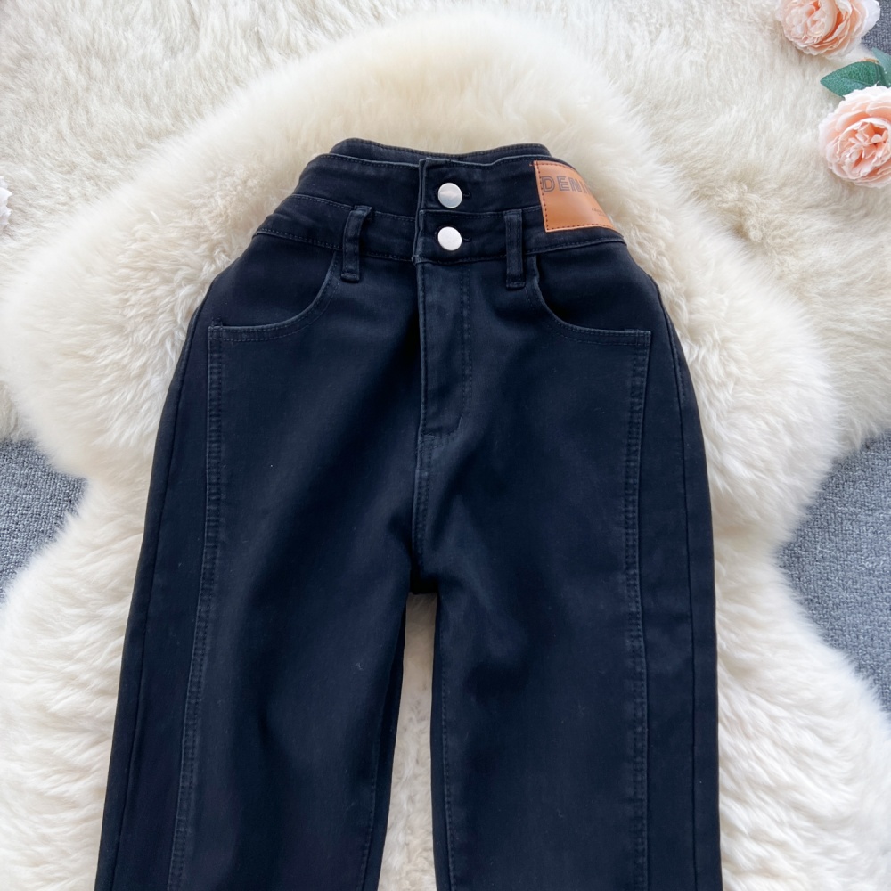 Light luxury slim jeans temperament long pants for women