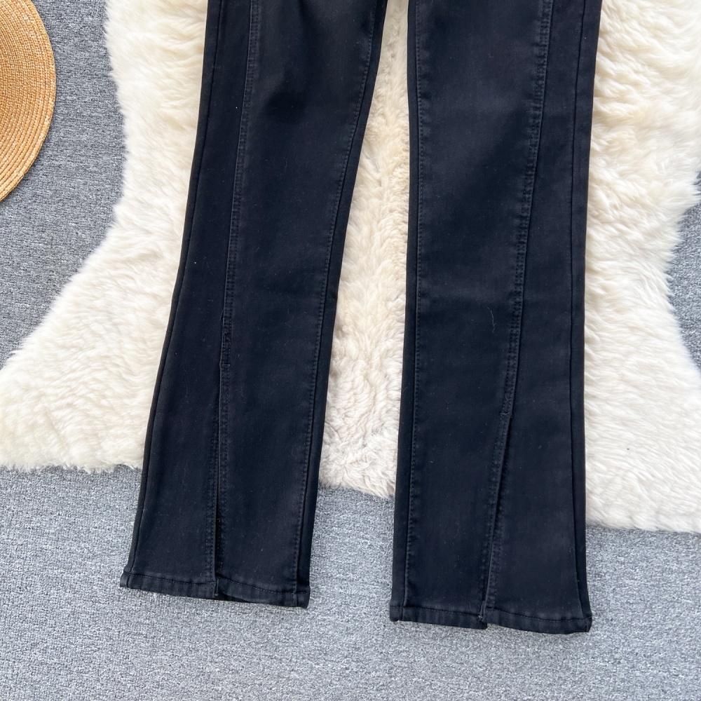 Light luxury slim jeans temperament long pants for women