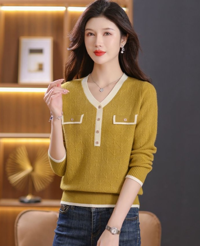Pullover embroidered long sleeve sweater for women