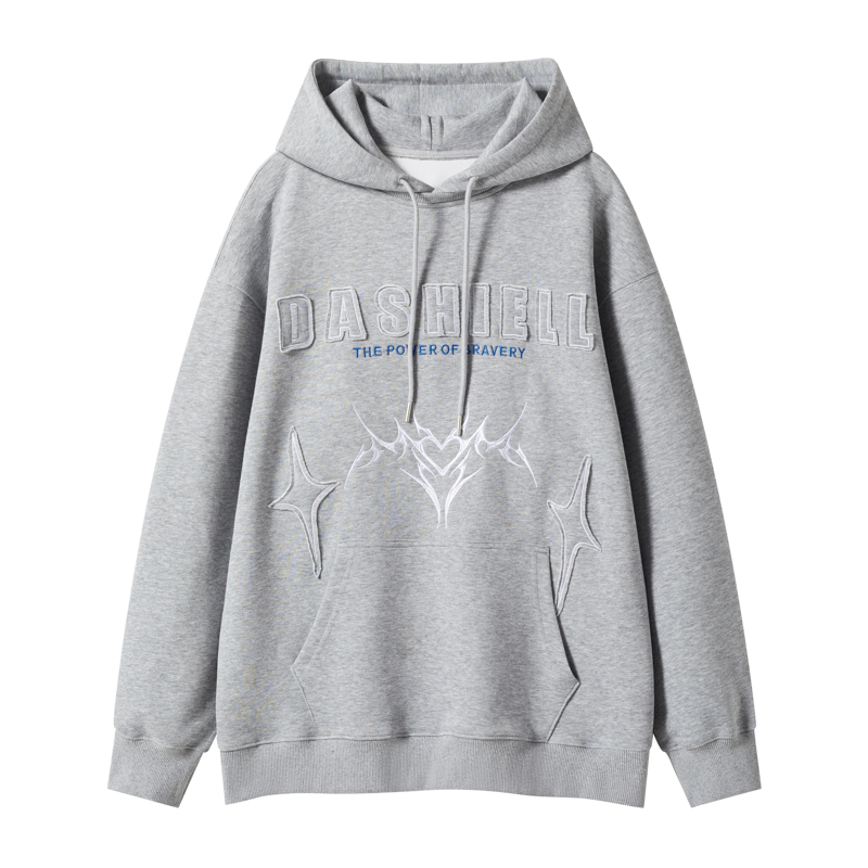 Korean style gray artifact unique hoodie 2pcs set