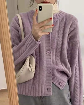 Loose thermal spring sweater twist hairy coat for women